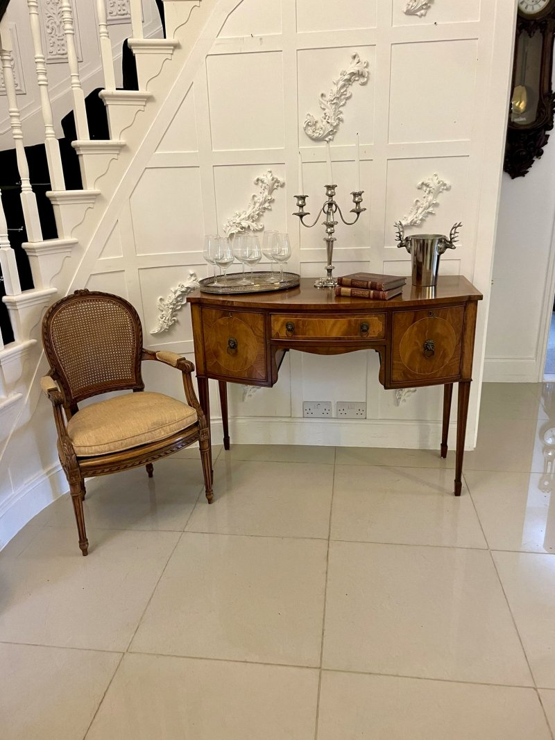 Antique Quality Figured Mahogany Bow Fronted Sideboard - Image 2